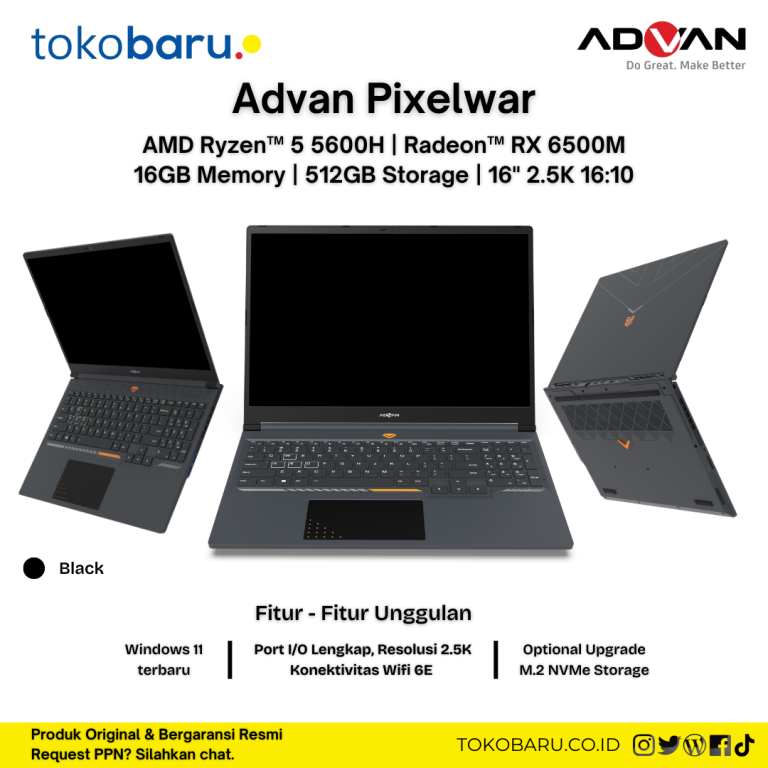 Advan Pixelwar Gaming Laptop 2.5K 16"